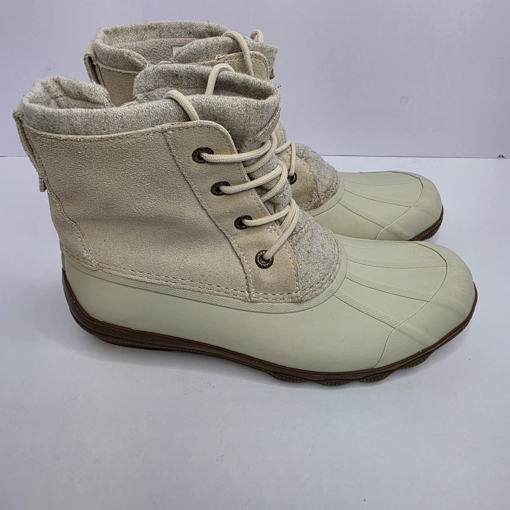 Sperry Top Siders Since 1935 Cream Wool & Polyester Size 8.5 Women's